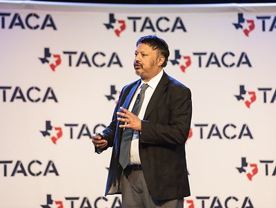 Dr. Anirban Basu, Chairman and CEO of Sage Policy Group, Inc., spoke at TACA's 72nd Annual Meeting in San Antonio. Dr. Anirban Basu, Chairman and CEO of Sage Policy Group, Inc., spoke at TACA's 72nd Annual Meeting in San Antonio.