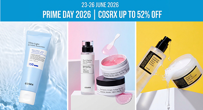 From Amazon's No.1 Face Sunscreen to COSRX's bestselling Snail Mucin and Peptide collections, shoppers can enjoy Prime Day savings of up to 52% from June 23–26