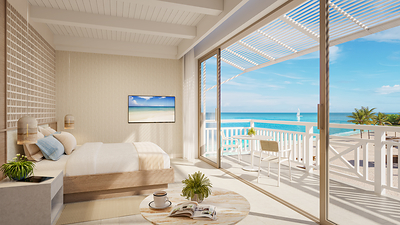 An Oceanview Club Room at Sandals Montego Bay, spanning over 500 square feet and thoughtfully designed around the resort's coveted Caribbean setting. 