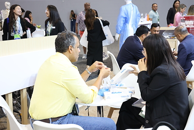 Discussions at the INTCO Medical booth