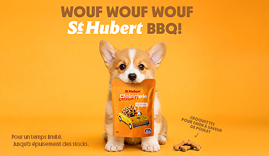 A first at St-Hubert: a dog treat inspired by its famous BBQ sauce