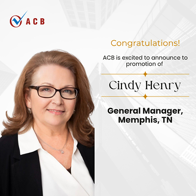 ACB names Cindy Henry as General Manager, Memphis, TN.