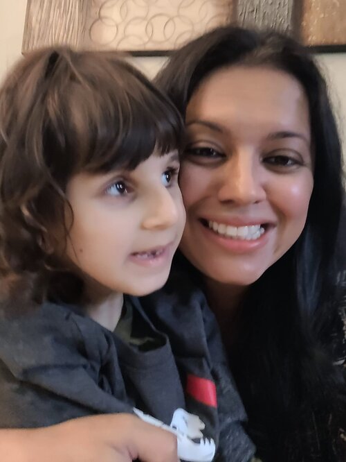 Jo Kaur, founder of Riaan Research Initiative, with her son Riaan Jo Kaur, founder of Riaan Research Initiative, with her son Riaan