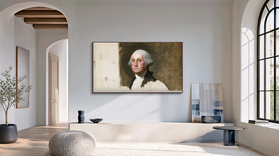 George Washington “The Athenaeum Portrait,” 1796, featured in Museum of Fine Arts, Boston: America at 250 on the Samsung Art Store. Credit: Gilbert Stuart / Museum of Fine Arts, Boston.