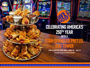 DAVE &amp; BUSTER'S IS SERVING UP A MASSIVE PRETZEL DOG TOWER IN CELEBRATION OF AMERICA'S 250TH BIRTHDAY