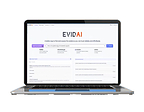 Screenshot of EVID AI homepage