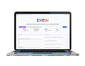 Screenshot of EVID AI homepage