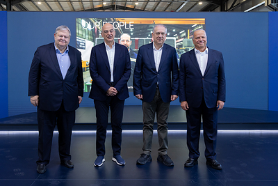From left to right: Evangelos Venizelos, former Deputy Prime Minister of Greece | Nikos Dendias, Minister of National Defence of Greece | Takis Theodorikakos, Minister of Development of Greece | Evangelos Mytilineos, Executive Chairman, METLEN