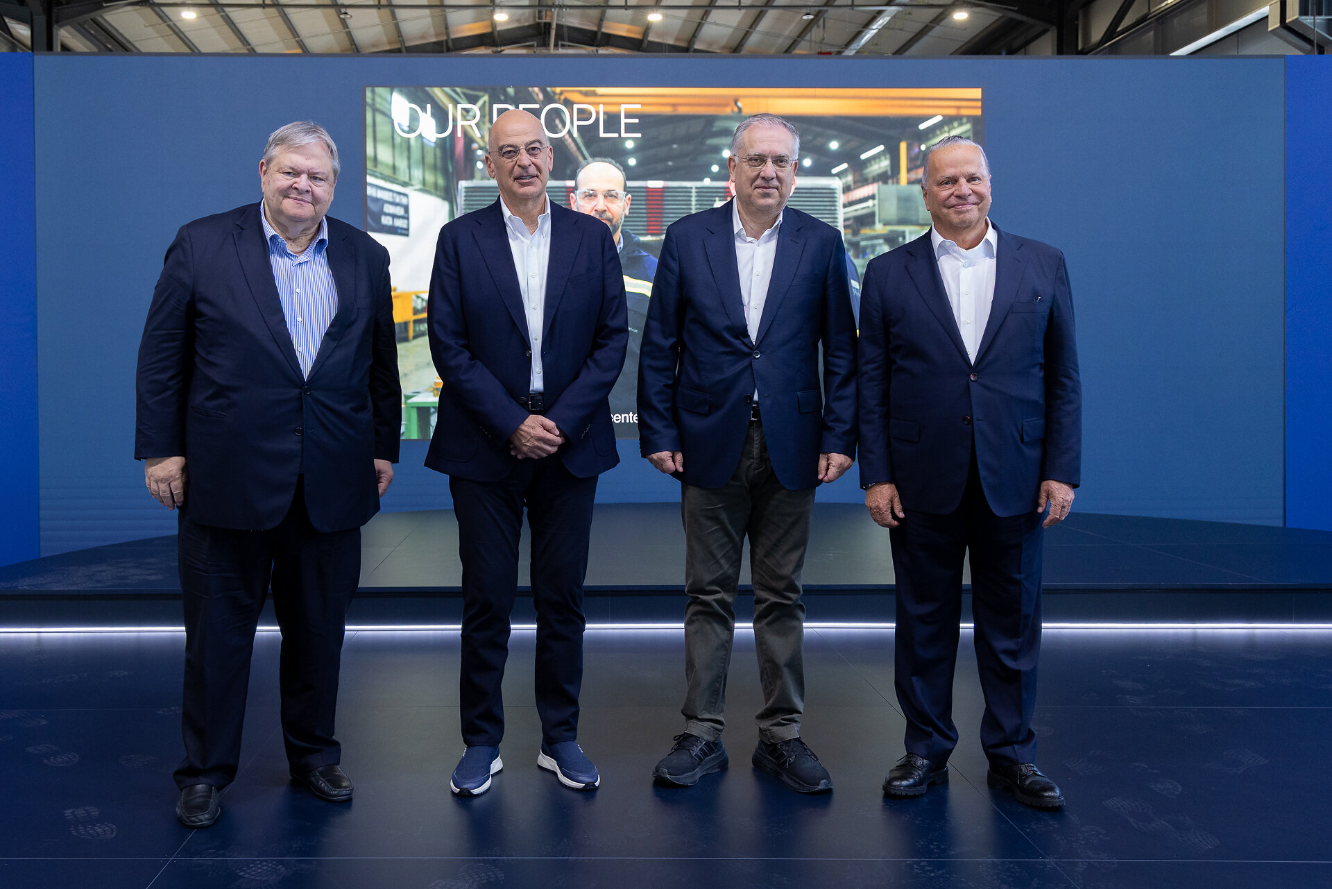 From left to right: Evangelos Venizelos, former Deputy Prime Minister of Greece | Nikos Dendias, Minister of National Defence of Greece | Takis Theodorikakos, Minister of Development of Greece | Evangelos Mytilineos, Executive Chairman, METLEN