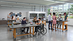 Haskell Education Pathmaker Tables are versatile height adjustable tables that work in many learning environments including science spaces.