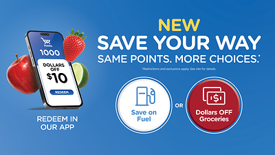 Members can now redeem Points for dollars off groceries in-store and online, plus fuel discounts at the pump