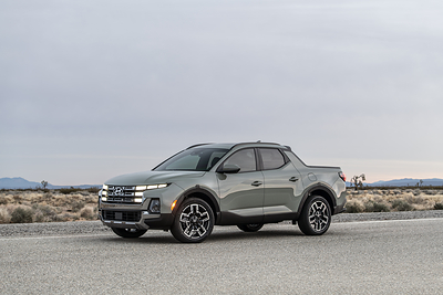 The Hyundai Santa Cruz is photographed in Mojave, Calif. on Nov. 16, 2025.