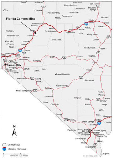 Figure 3: Florida Canyon Location Map