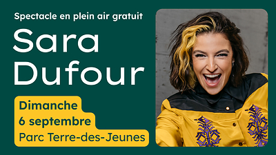 Sara Dufour en spectacle en plein air gratuit au parc Terre-des-Jeunes