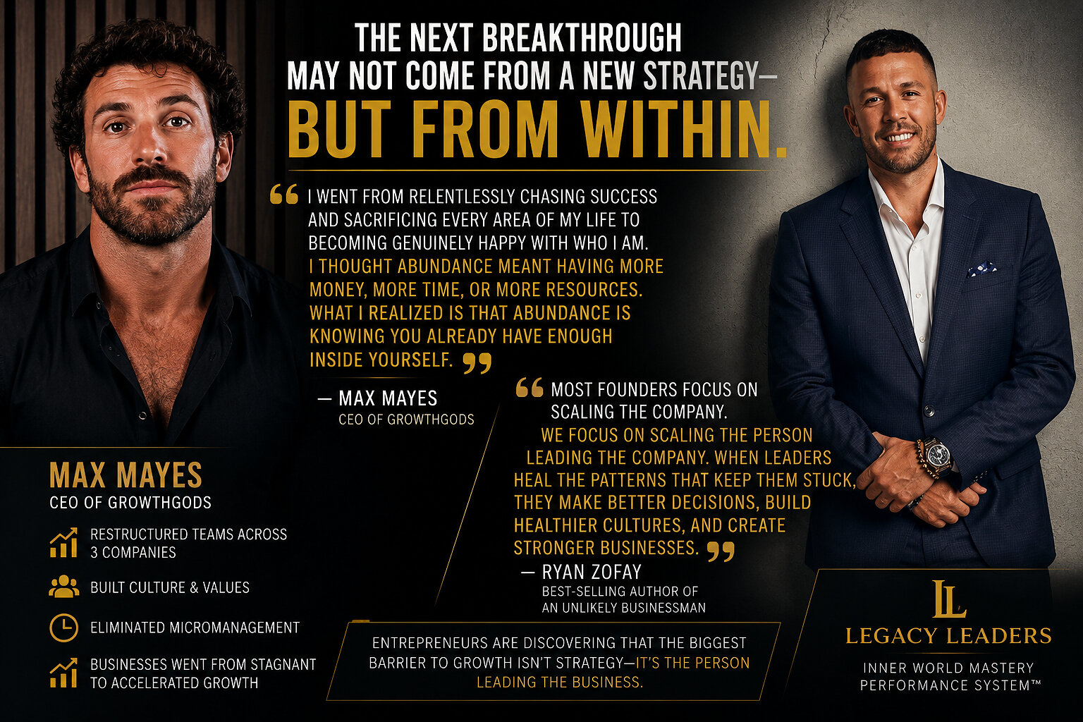 GrowthGods CEO Max Mayes Credits Inner Transformation for Business Breakthroughs as Ryan Zofay's Leadership Framework Gains Momentum Among Entrepreneurs