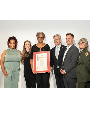 Chanel Lopez, Pride Live Board, Chelsea Clinton, Ann Marie Gothard, Pride Live Board, Manhattan Borough President Brad Hoylman-Sigal, NYC Council Member Carl Wilson, NPS Superintendent Amy Sebring.