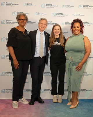 Ann Marie Gothard, Pride Live Board, Manhattan Borough President Brad Hoylman-Sigal, Chelsea Clinton, and Chanel Lopez, Pride Live Board.