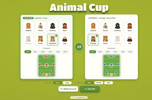 AI App Builder HappySeeds Turns One Creator's Idea Into a Playable Football Game — No Dev Team