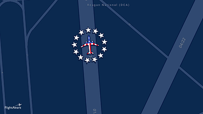 FlightAware icon features thirteen stars representing the nation's original thirteen colonies, also depicted on Independence One