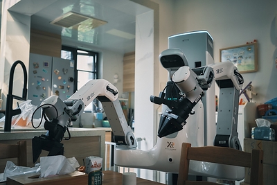 X Square Robot performing household tasks in a home environment