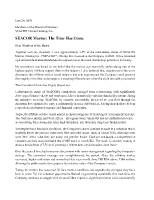 Letter to the SMHI Board of Directors