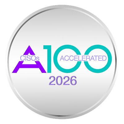 The A100 Accelerated 2026 medallion represents this year's peer‑selected honorees-100 CISOs who have demonstrated measurable leadership impact and advanced the profession during a defining moment for cybersecurity. CISOs Connect is Business Forward. Security Assured. The A100 Accelerated 2026 medallion represents this year's peer‑selected honorees-100 CISOs who have demonstrated measurable leadership impact and advanced the profession during a defining moment for cybersecurity. CISOs Connect is Business Forward. Security Assured.