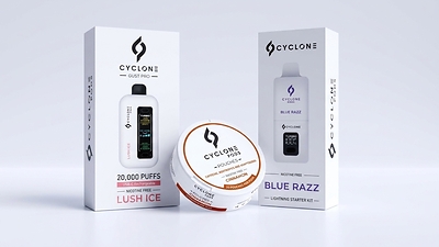 Cyclone Pods's nicotine-free lineup - the 20,000-puff Gust Pro vape ($20), the refillable 10,000-puff Lightning pod kit ($20) and Focus Pouches ($9.99) - now ships alongside complete third-party lab data published sample by sample. The Santa Monica company tested its vapes at ISO 17025-accredited Legend Technical Services (St. Paul, MN) and its Focus Pouches at A2LA-accredited Certified Laboratories (Burbank, CA), naming the labs, methods and individual sample results.
