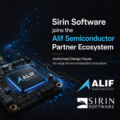 Sirin Software Joins Alif Semiconductor Partner Ecosystem as Authorized Design House