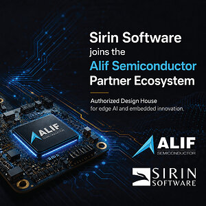 Sirin Software Joins Alif Semiconductor Partner Ecosystem as Authorized Design House
