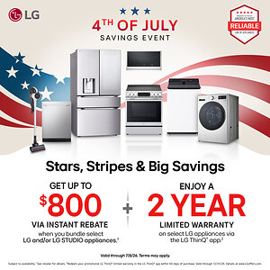 LG LIGHTS UP FOURTH OF JULY SAVINGS ACROSS HOME ENTERTAINMENT AND APPLIANCES