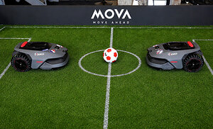 MOVA organise à Paris un tournoi de football avec des tondeuses robotisées