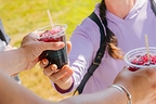 Fresh wild blueberry juice is a favorite beverage during Wild Blueberry Weekend.