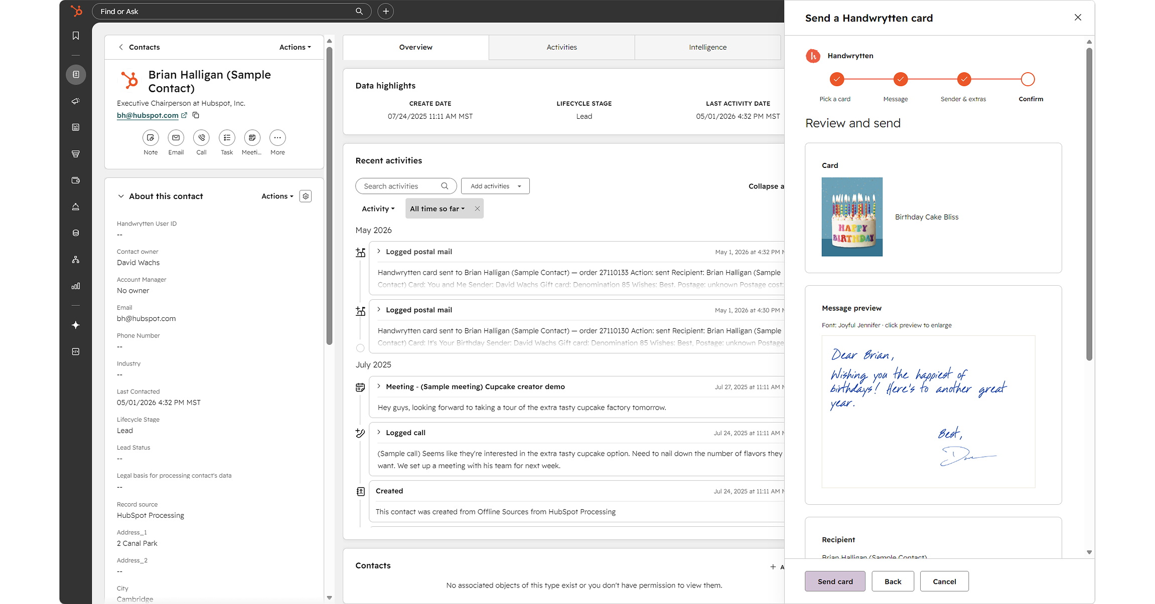 Handwritten Card Service Handwrytten Releases New Integration for Hubspot