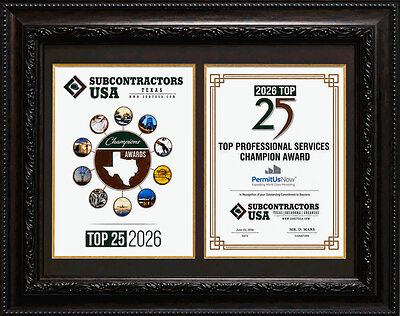 Top 25 Professional Services Award to Permit US NOW from SubContractors USA