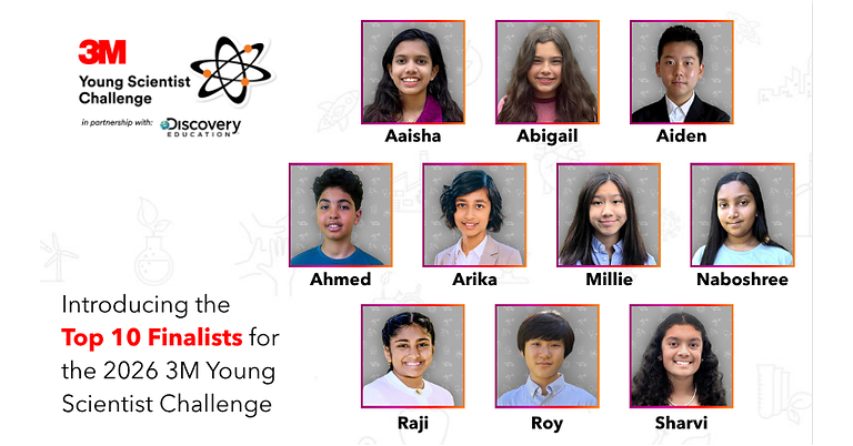 3M Young Scientist Challenge Names 10 Finalists for 2026 National Competition