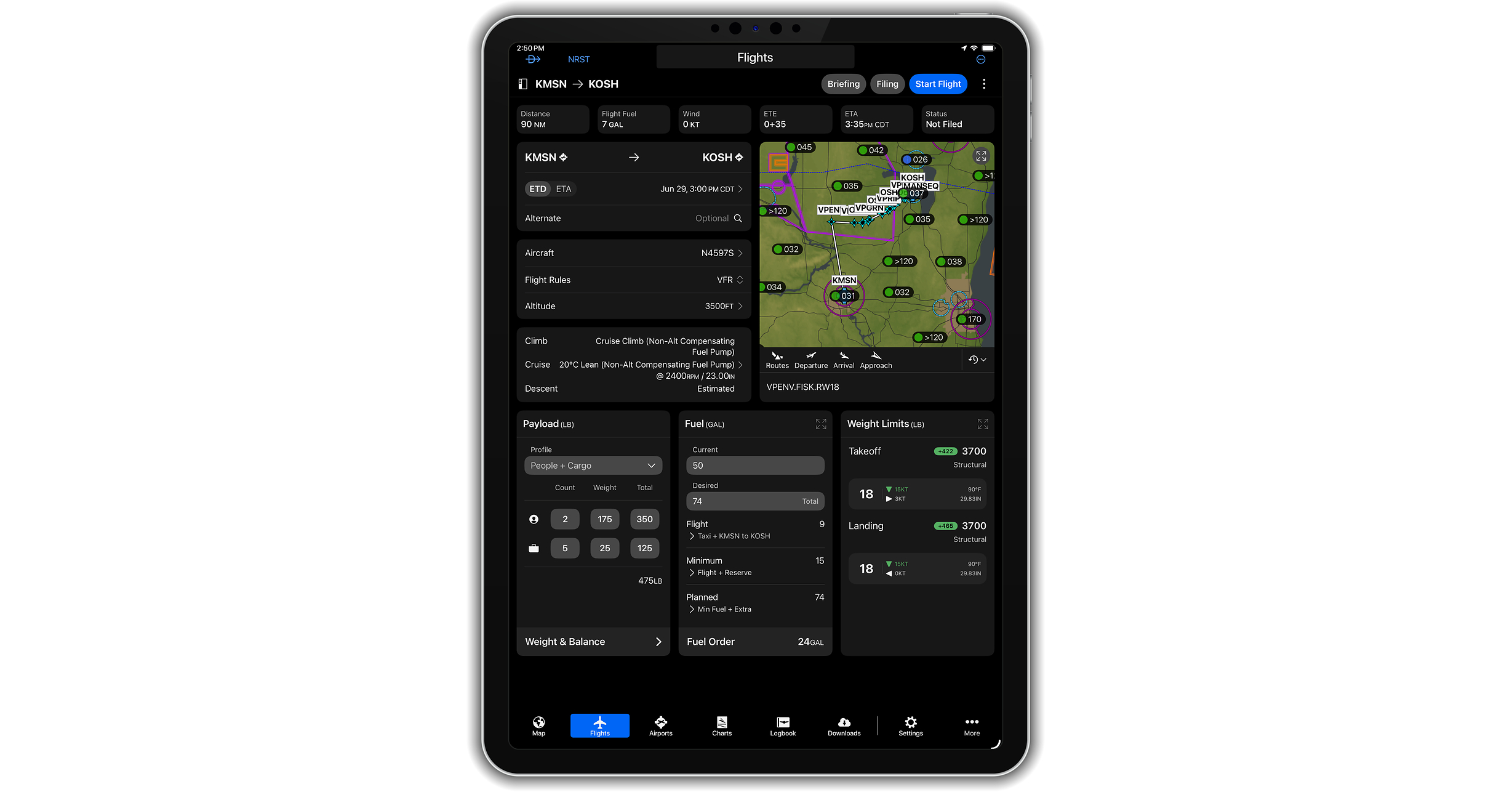 Garmin Pilot update introduces new Flights page and other enhancements