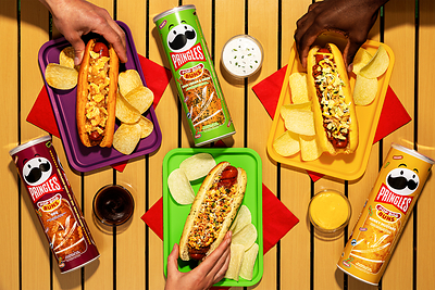 Turning the bun into the top dog with limited-edition potato-based buns in three delicious Pringles flavors: Sour Cream & Onion, BBQ and Honey Mustard 