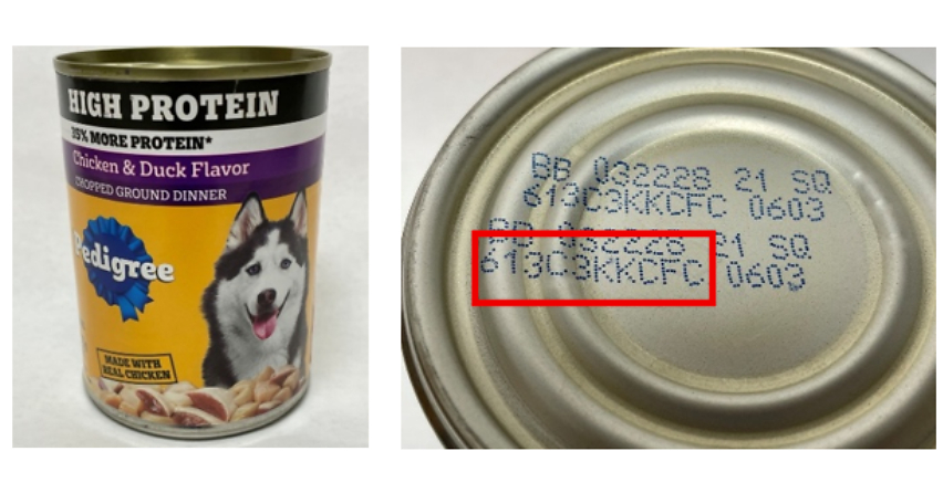 Voluntary Recall of Two Lots of PEDIGREE® Can High Protein Chopped Chicken & Duck Flavor Wet Dog Food Due to Potential Fraudulent Distribution of Product Which May Contain Foreign Material