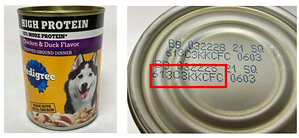 Voluntary Recall of Two Lots of PEDIGREE® Can High Protein Chopped Chicken &amp; Duck Flavor Wet Dog Food Due to Potential Fraudulent Distribution of Product Which May Contain Foreign Material