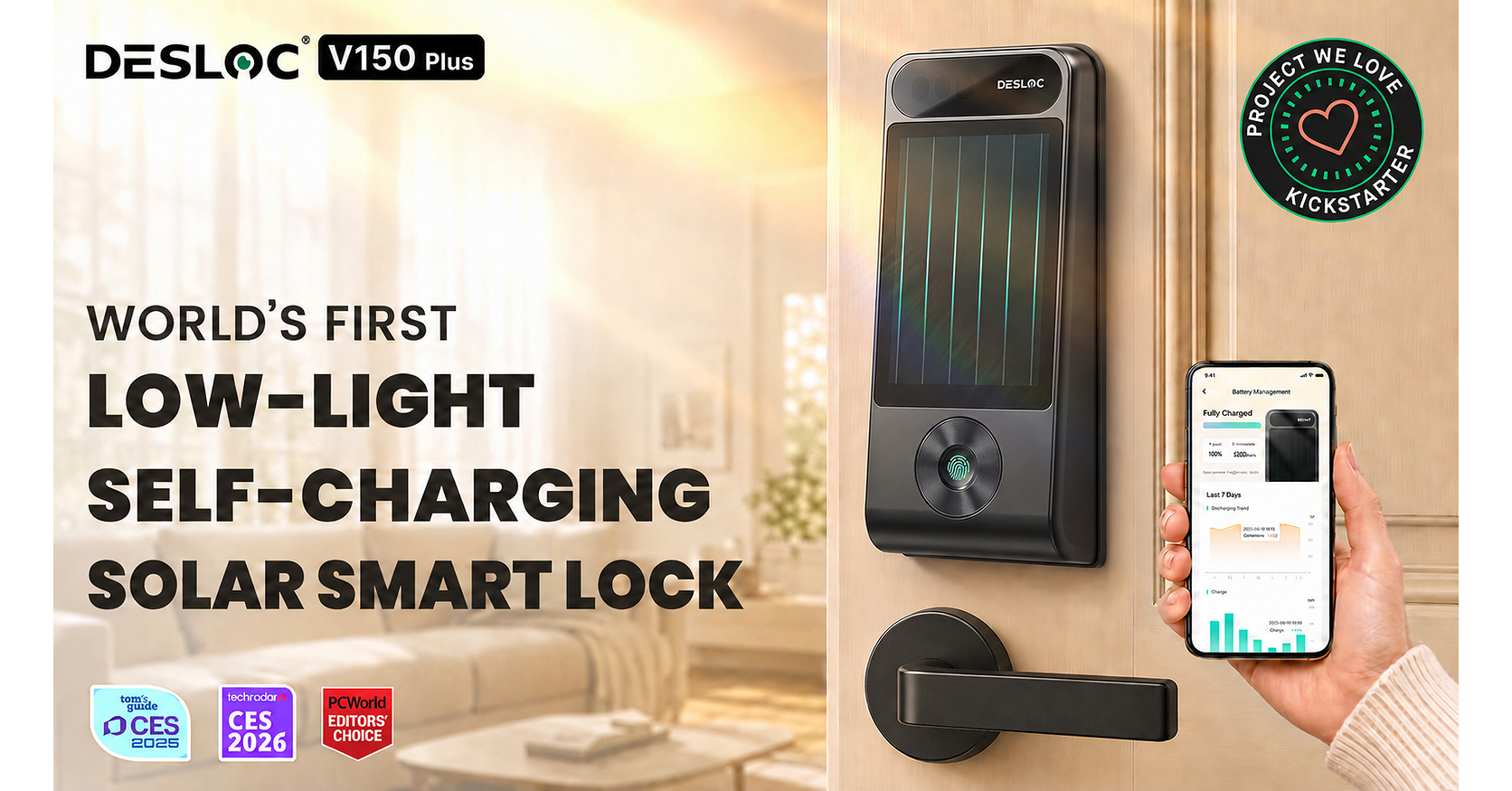 DESLOC V150 Plus Earns Kickstarter "Project We Love" Recognition for Its Creative Approach to Smart Lock Innovation