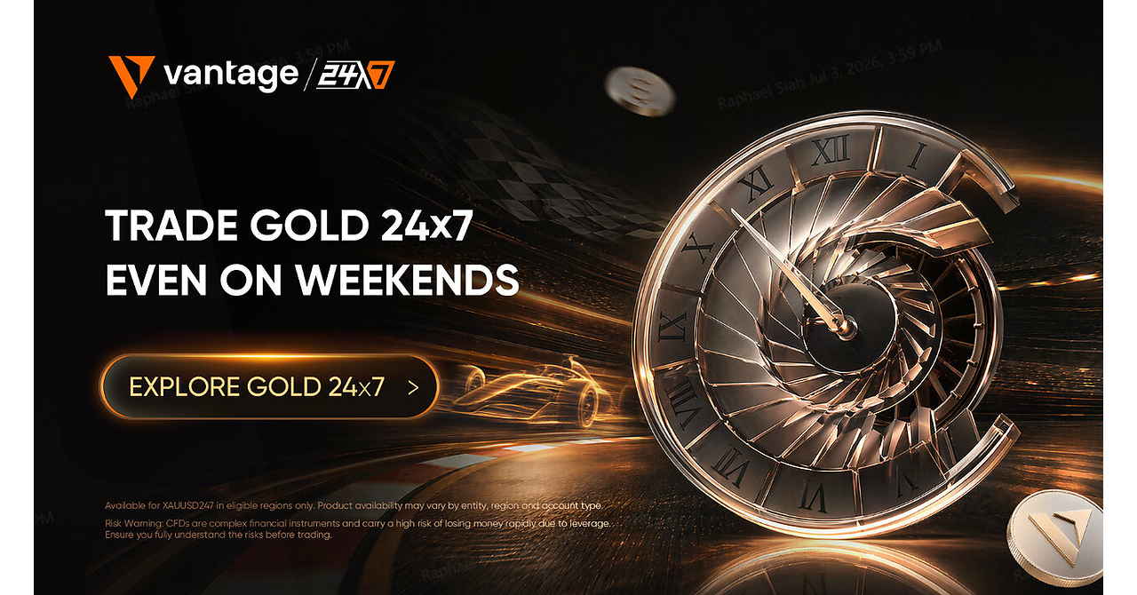 Vantage Introduces 24/7 Gold CFD Trading with XAUUSD247