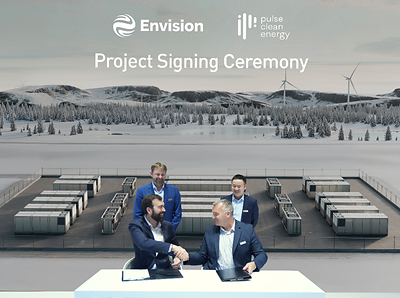 Envision Energy s'associe à Pulse Clean Energy dans le cadre d'un projet de système de stockage d'énergie <em>par</em> batteries (BESS) de 310 MWh, contribuant ainsi à faire progresser les systèmes énergétiques du futur pour le stockage d'énergie de nouvelle génération au Royaume-Uni