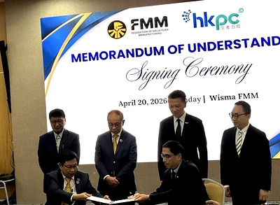 香港生產力促進局和馬來西亞製造業聯合總會在吉隆坡簽署合作備忘錄。(攝影:李麗葵) 香港生產力促進局和馬來西亞製造業聯合總會在吉隆坡簽署合作備忘錄。(攝影:李麗葵)