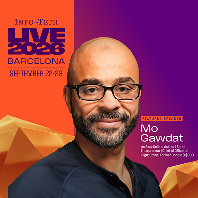 Mo Gawdat, bestselling author of Solve for Happy and former Chief Business Officer at Google [X], will join Info-Tech LIVE 2026 in Barcelona as a featured keynote speaker. Taking place 22 to 23 September 2026 at the Grand Hyatt Barcelona, the event will bring together IT leaders from across Europe and beyond to explore the theme Agentic IT: From Hype to Value.