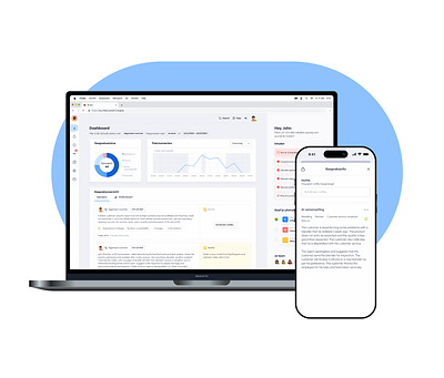 Every call easy to find again, with an AI summary and a clear view of your availability — in the Rinkel app and your browser.
