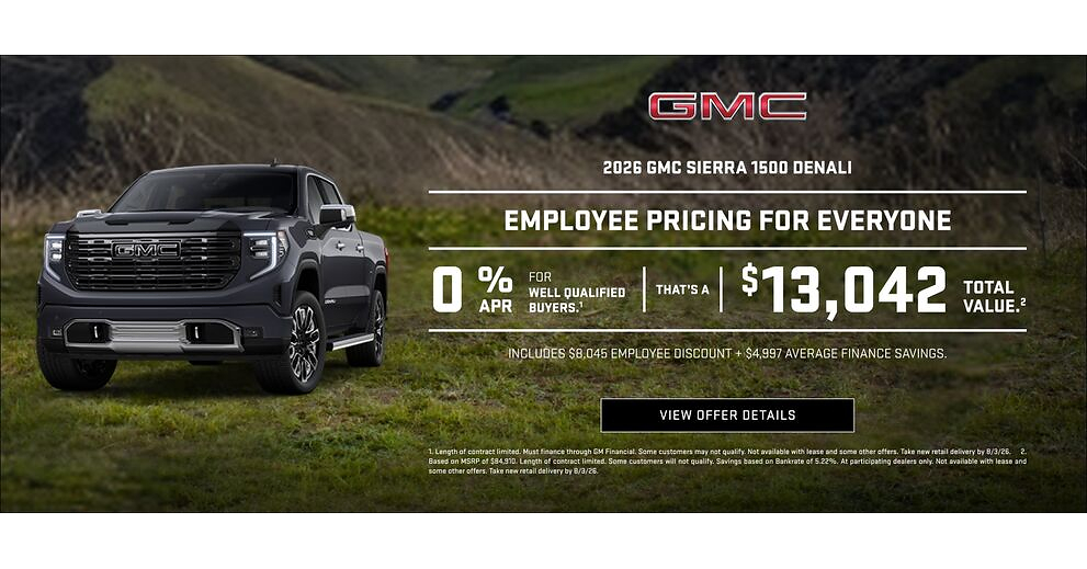 Chris Auffenberg GMC Is Offering Employee Pricing for Everyone on Select GMC Models