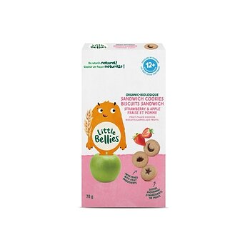Little Bellies Organic Sandwich Cookies for toddlers 12+ months, available at Walmart Canada.