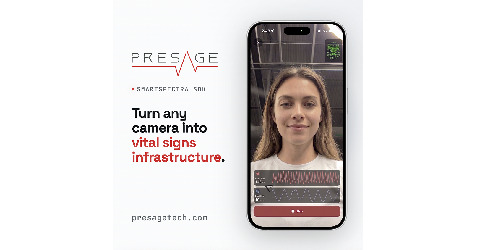 Presage Technologies Earns FDA Clearance for Contactless Vital Signs, Makes Them Available for Free