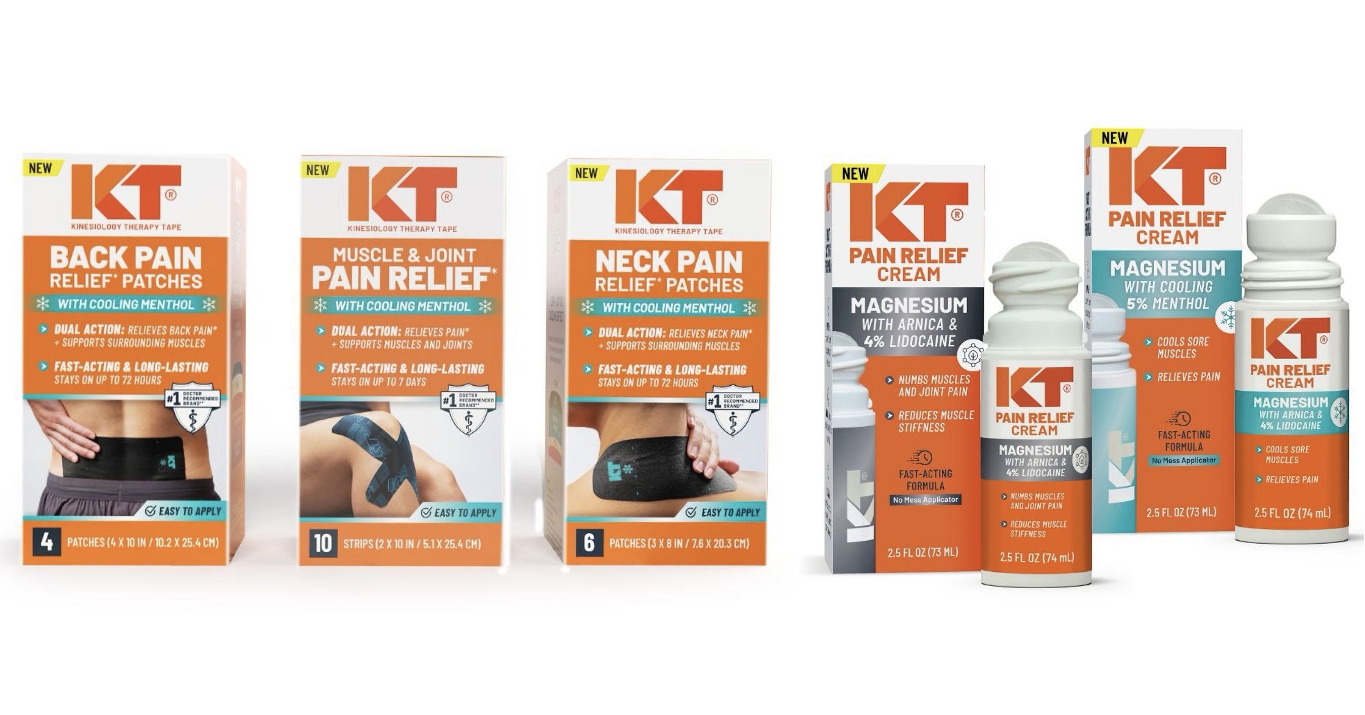 KT® EXPANDS BEYOND KINESIOLOGY TAPE WITH FIRST-EVER PAIN RELIEF PRODUCT LINE FEATURING WEARABLE PATCHES AND RELIEF SOLUTIONS