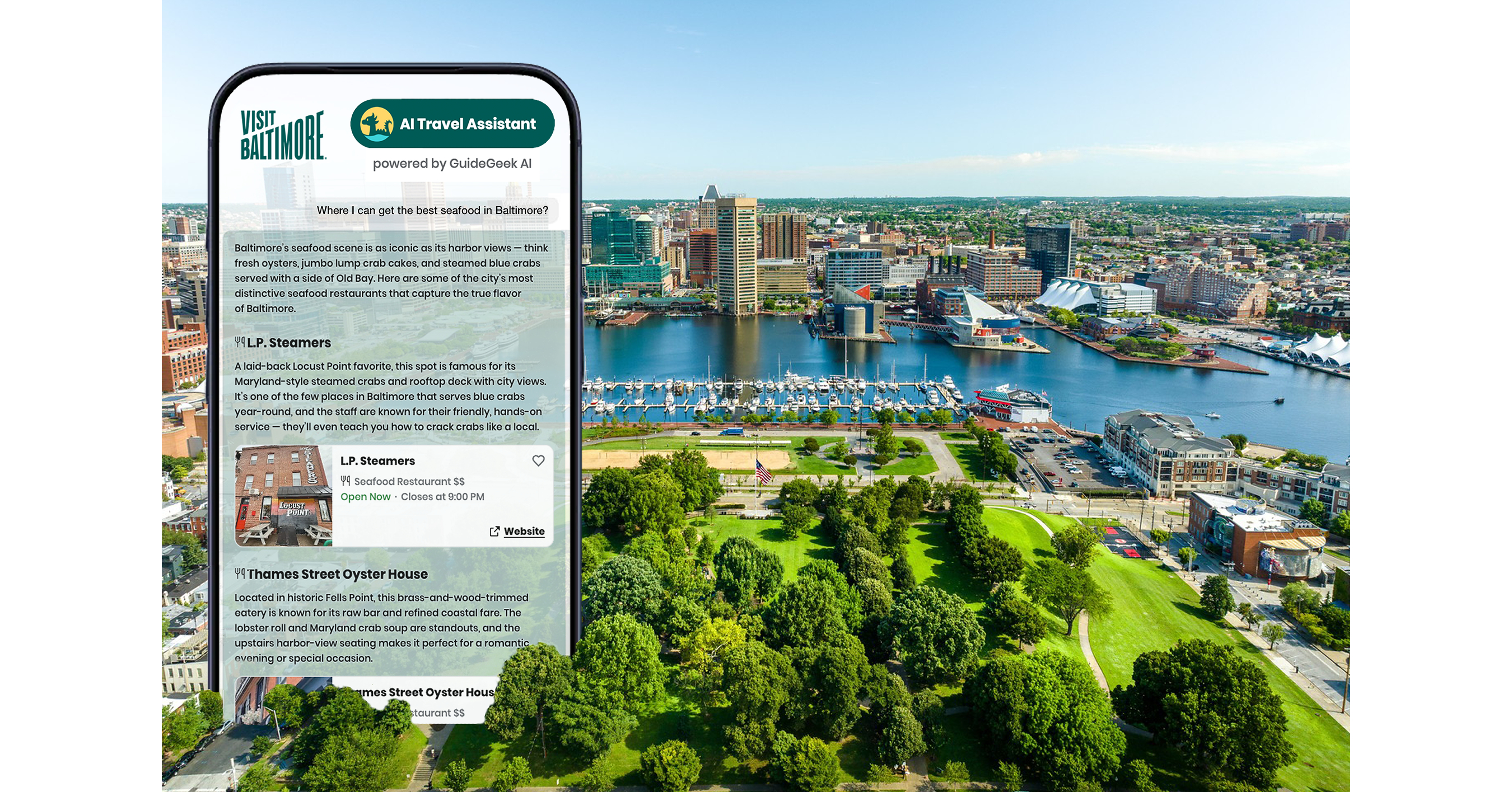 Visit Baltimore and GuideGeek Launch "Chessie," an AI Travel Assistant for Charm City